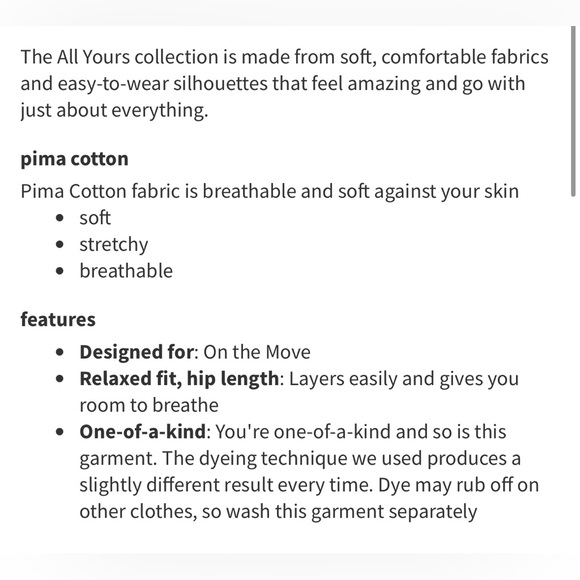 Lululemon All Yours Cotton T-Shirt *Tie Dye NWT Size 6 - Picture 8 of 8